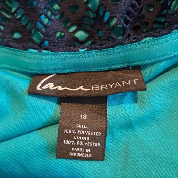 Lane Bryant women's size 18 overlay dress black and teal, VGUC - Picture 6 of 10